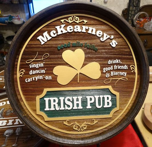 Wooden Barrel Head Signs