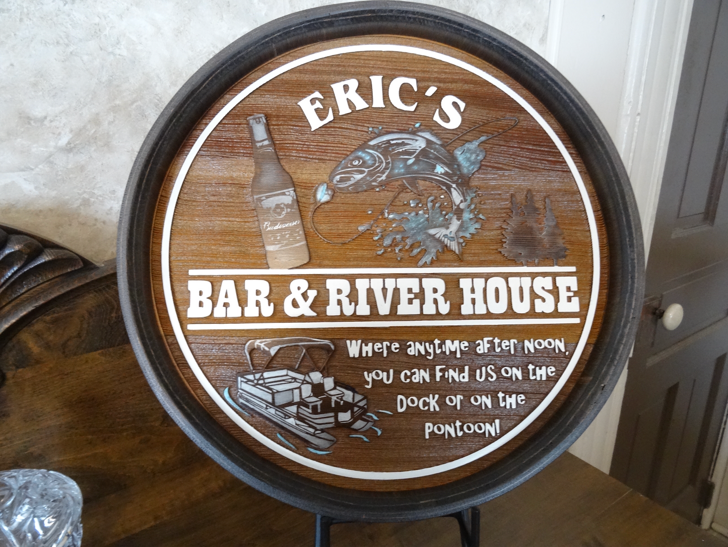 Wooden Barrel Head Signs