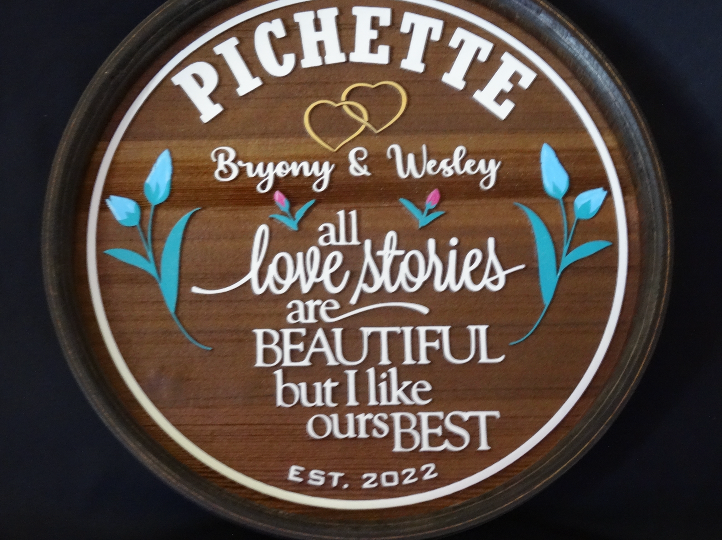 Wooden Barrel Head Signs