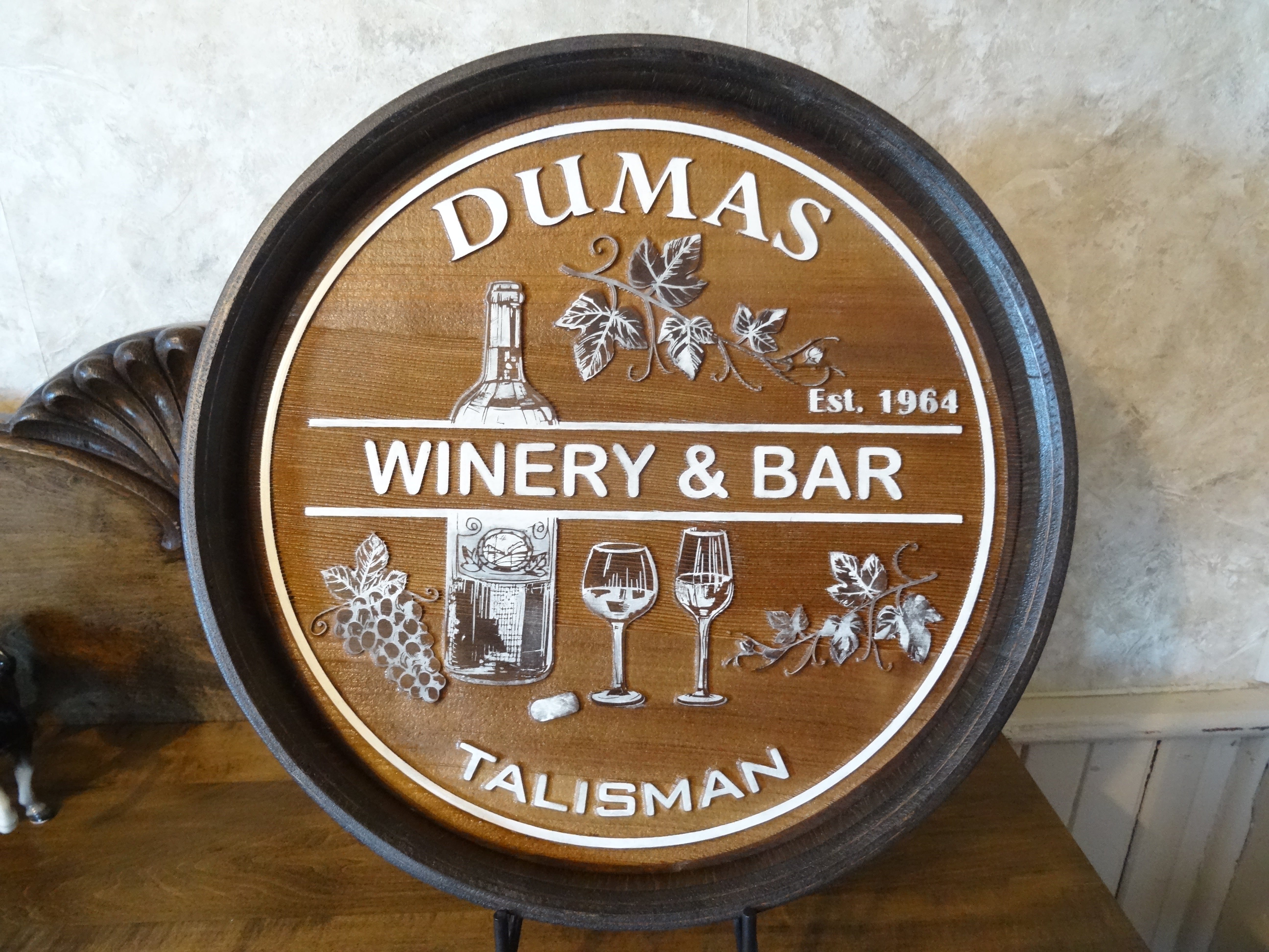 Barrel Sign Post Wood Creations Custom cedar signs and wood products