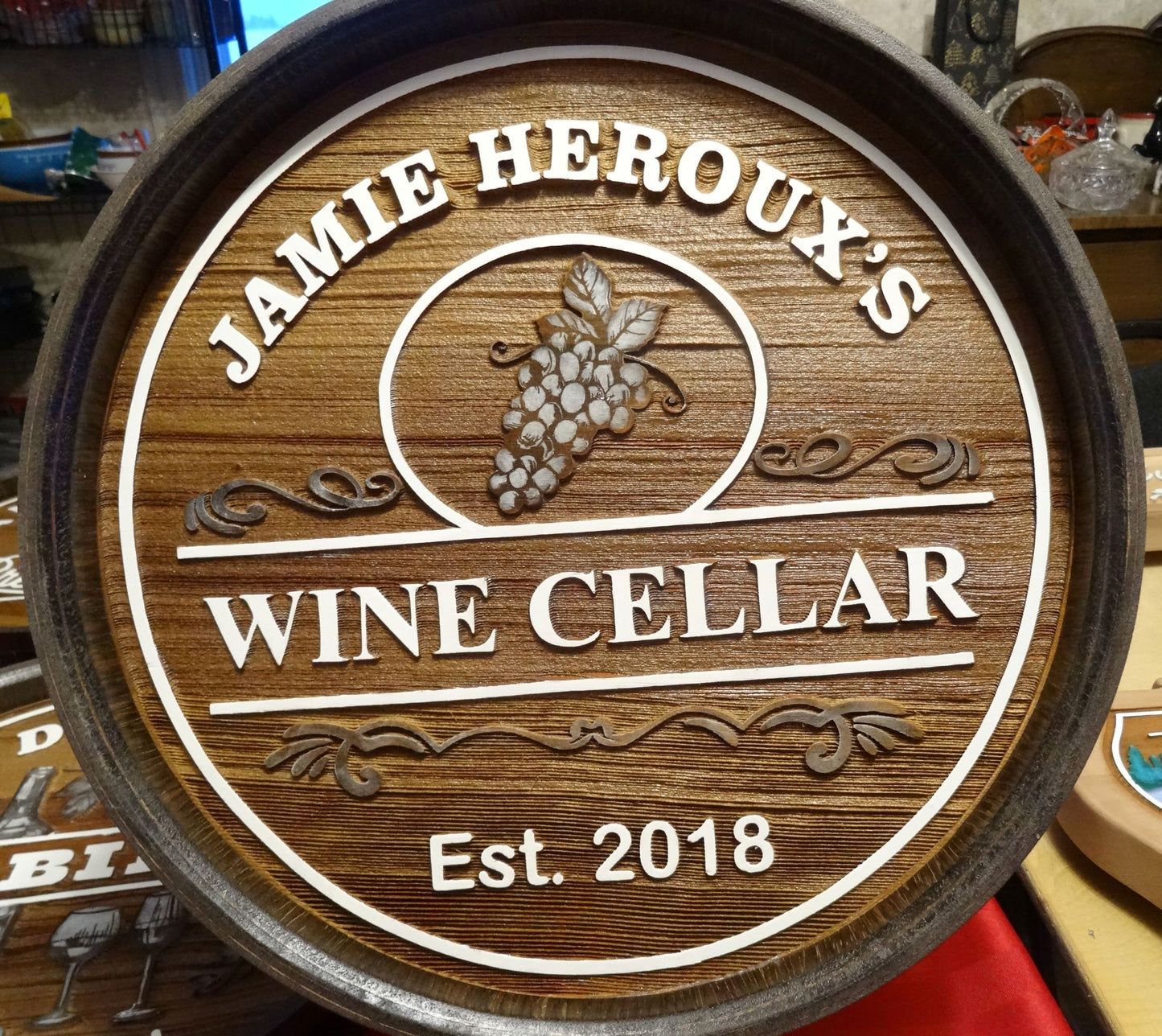 Barrel Sign - Custom Wood Indoor