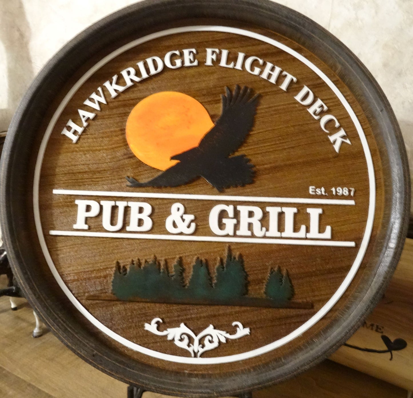 Barrel Sign - Custom Wood Indoor